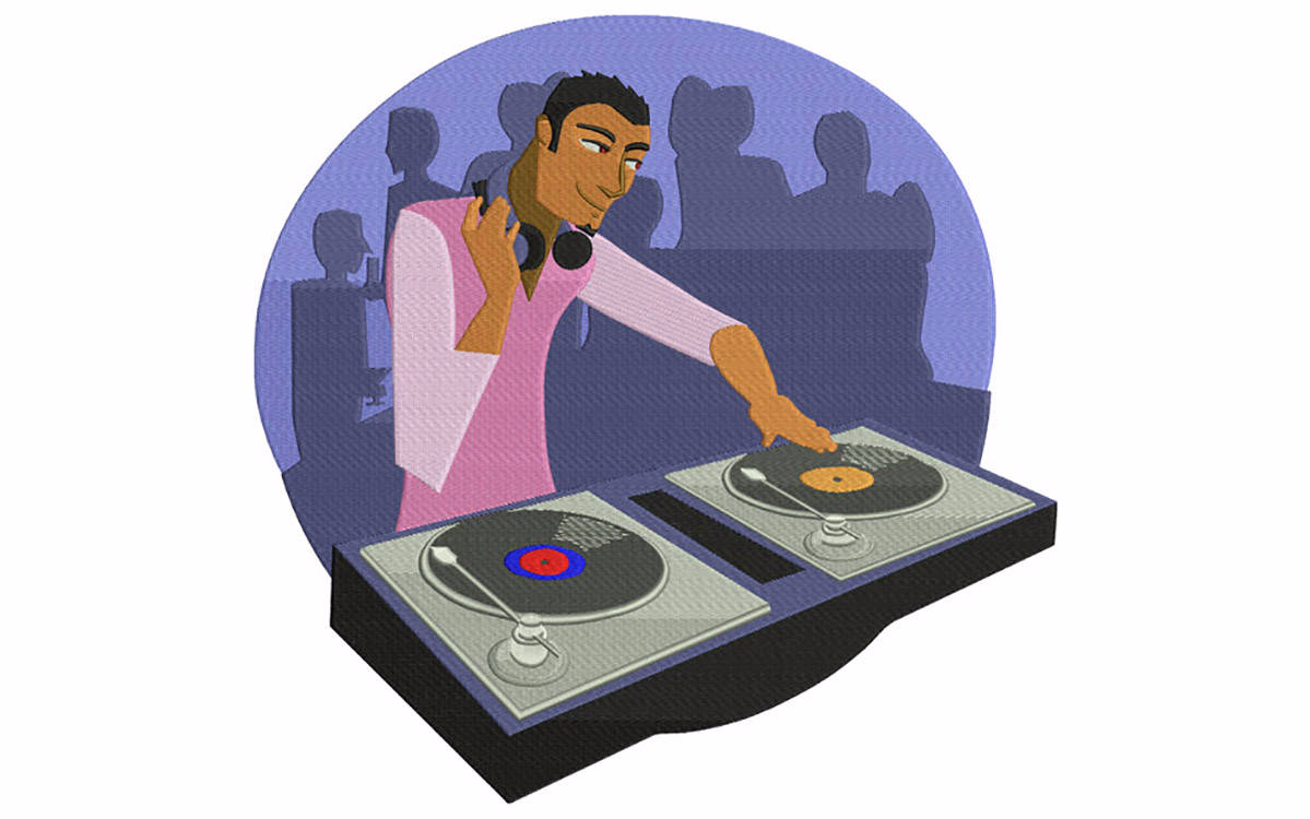 picture of a DJ spinning records