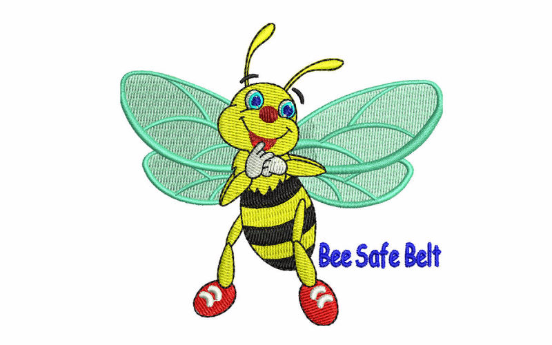 picture of a bee embroidered