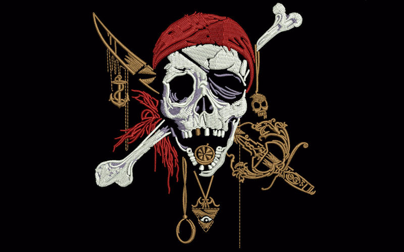 picture of a pirate embroidered